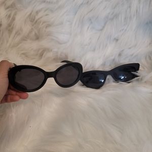 2 NEW black chic sunglasses women